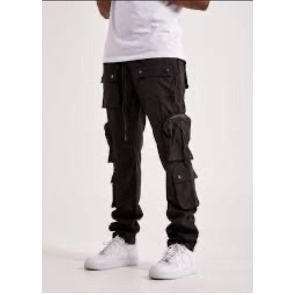 Mens EPTM "Dope Boy" Cargo Utility Slim Drawstring Black Pants
